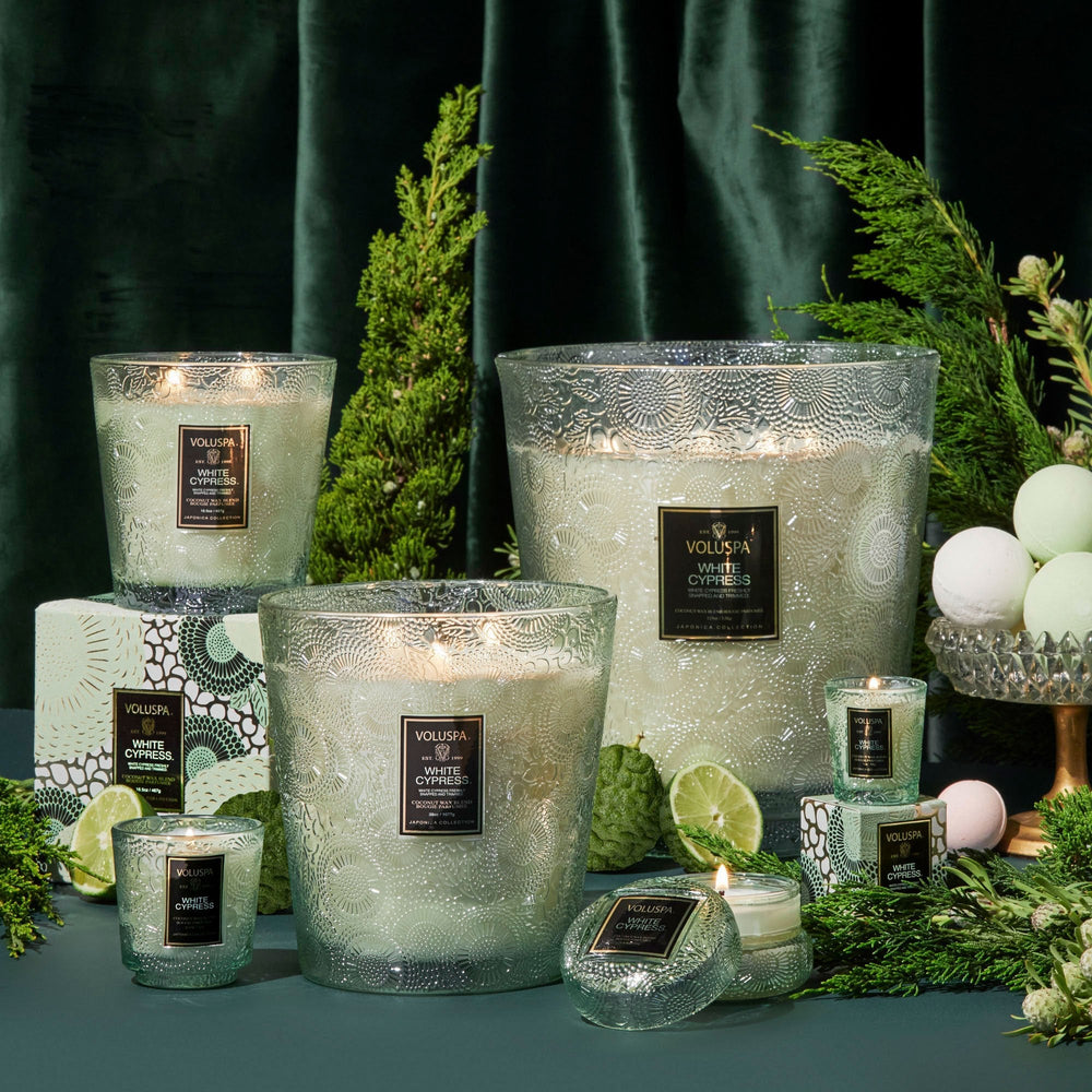 White Cypress 3 Wick Hearth Candle - Something Splendid Co.