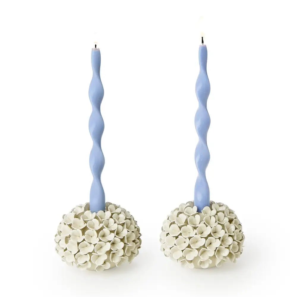 White Hydrangea Bud Vase / Taper Holder - Something Splendid Co.