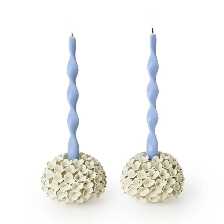 White Hydrangea Bud Vase / Taper Holder - Something Splendid Co.