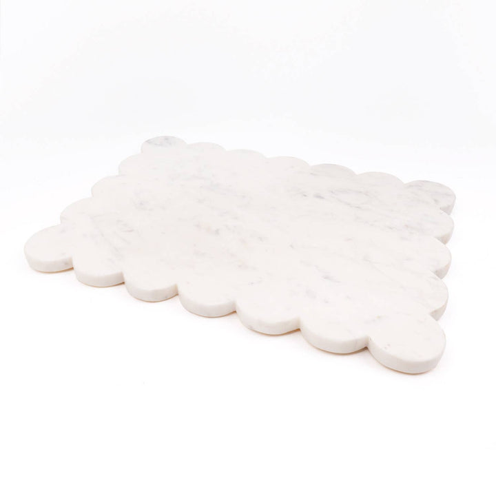 White Marble Scalloped Serving Board - Something Splendid Co.