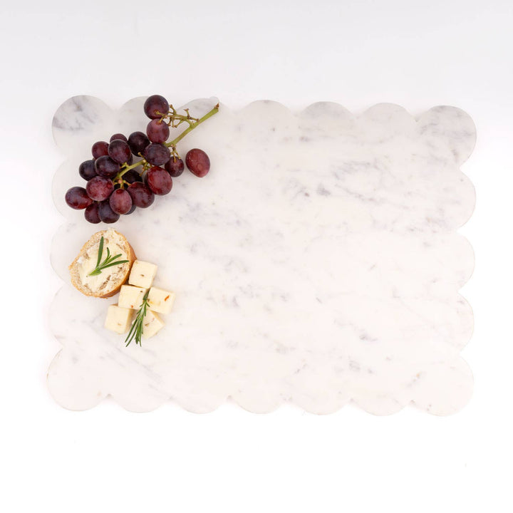 White Marble Scalloped Serving Board - Something Splendid Co.