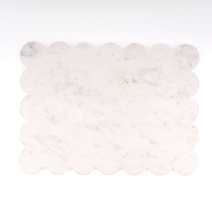 White Marble Scalloped Serving Board - Something Splendid Co.