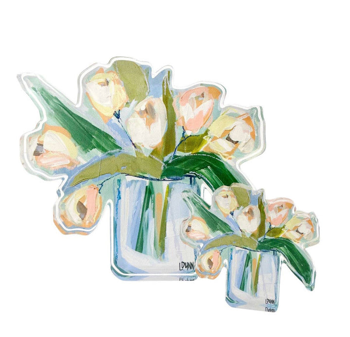 White Tulips Acrylic Bloom Block | LARGE - Something Splendid Co.