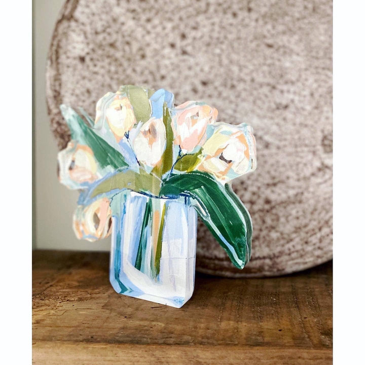 White Tulips Acrylic Bloom Block | LARGE - Something Splendid Co.