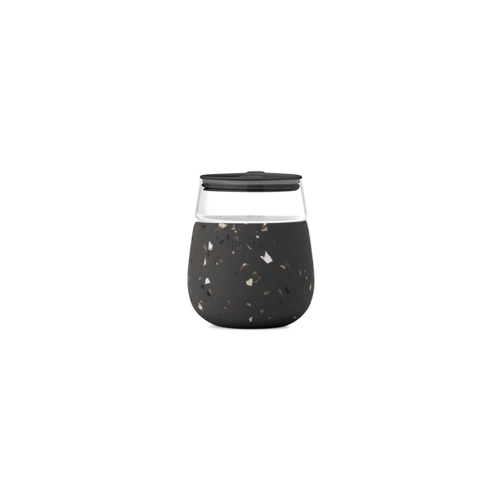 Wine Glass Cup with Silicone Wrap 15 oz: Terrazzo Charcoal - Something Splendid Co.