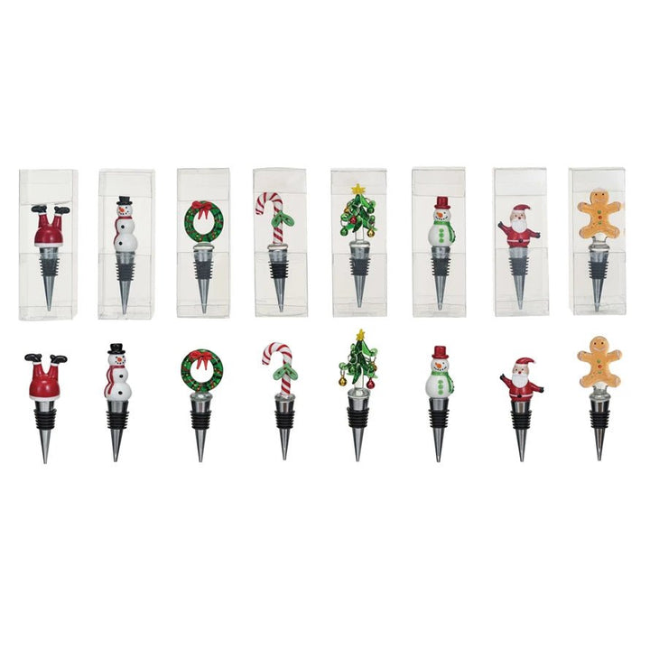 Wine Stopper w/ Hand Painted Glass Holiday Icon, 8 Styles - Something Splendid Co.