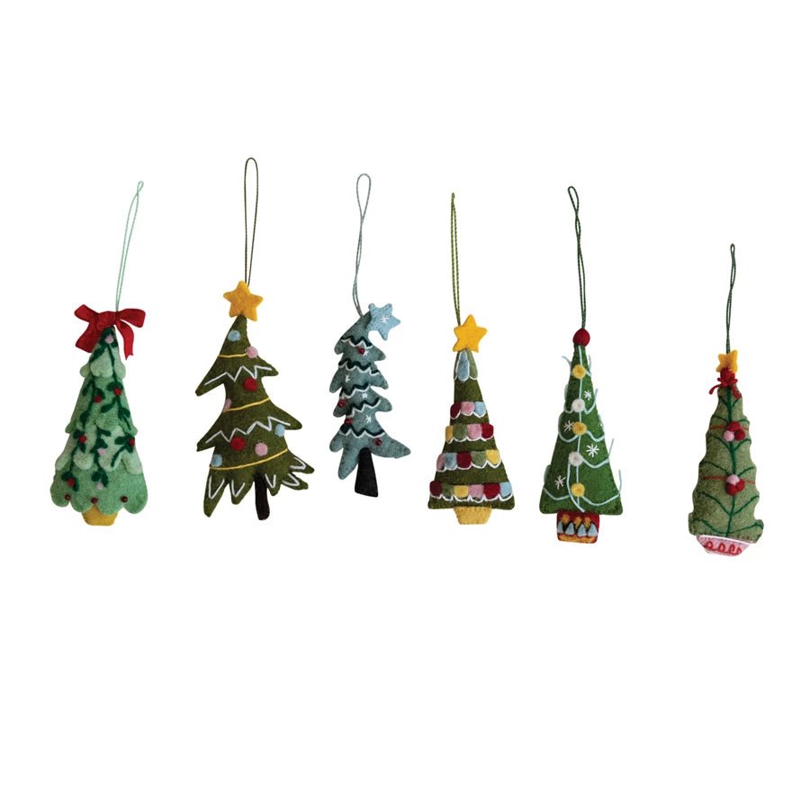Wool Felt Pom Pom Tree Ornament