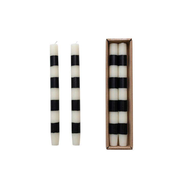 10"H Unscented Taper Candles w/ Stripes in Box, Set of 2 (Approximate Burn Time 15 Hours), view 5