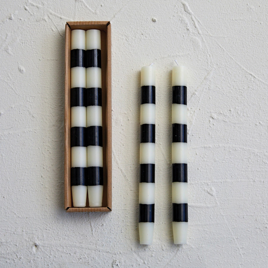 10"H Unscented Taper Candles w/ Stripes in Box, Set of 2 (Approximate Burn Time 15 Hours), view 6