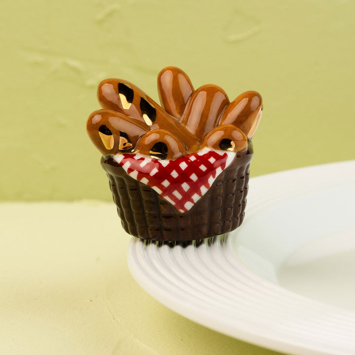 You Knead This Mini by Nora Fleming — hand-painted ceramic basket of fresh-baked bread