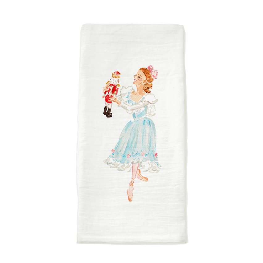 Clara Watercolor Tea Towel