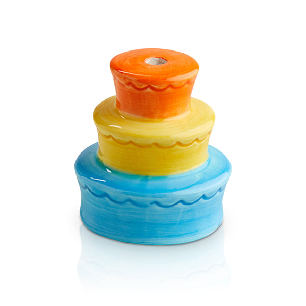 Candle Holder Cake Mini by Nora Fleming — hand-painted ceramic birthday cake that holds a real candle