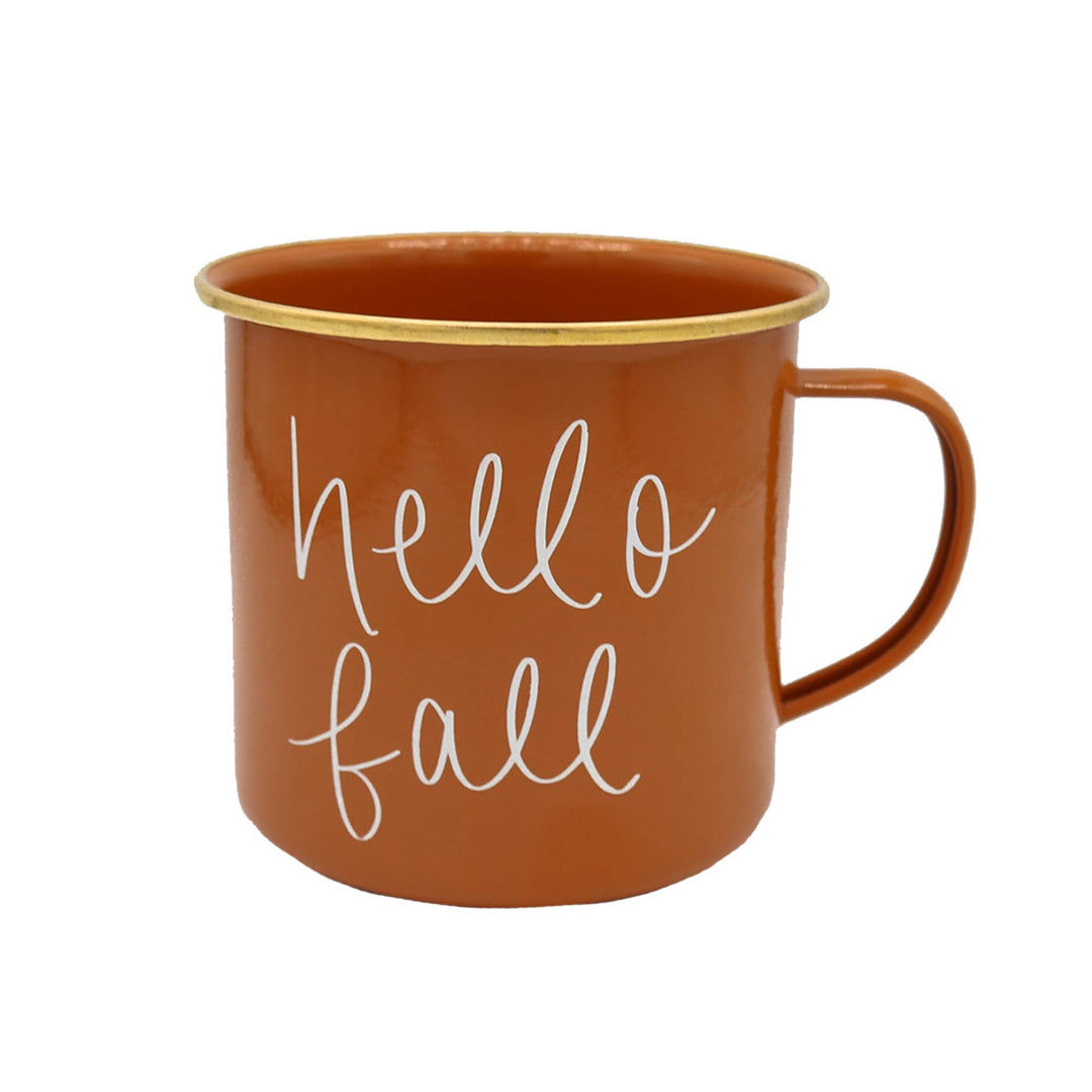 Hello Fall | Burnt Orange Campfire Coffee Mug